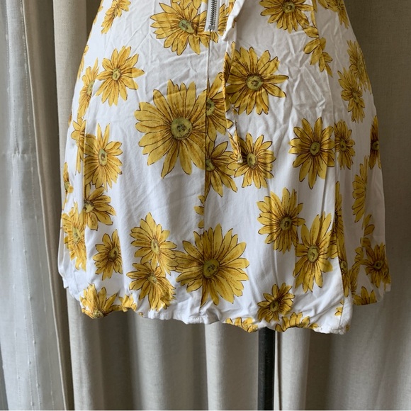 FOREVER 21 SUNFLOWER WHITE AND YELLOW MINI DRESS S - Picture 10 of 12